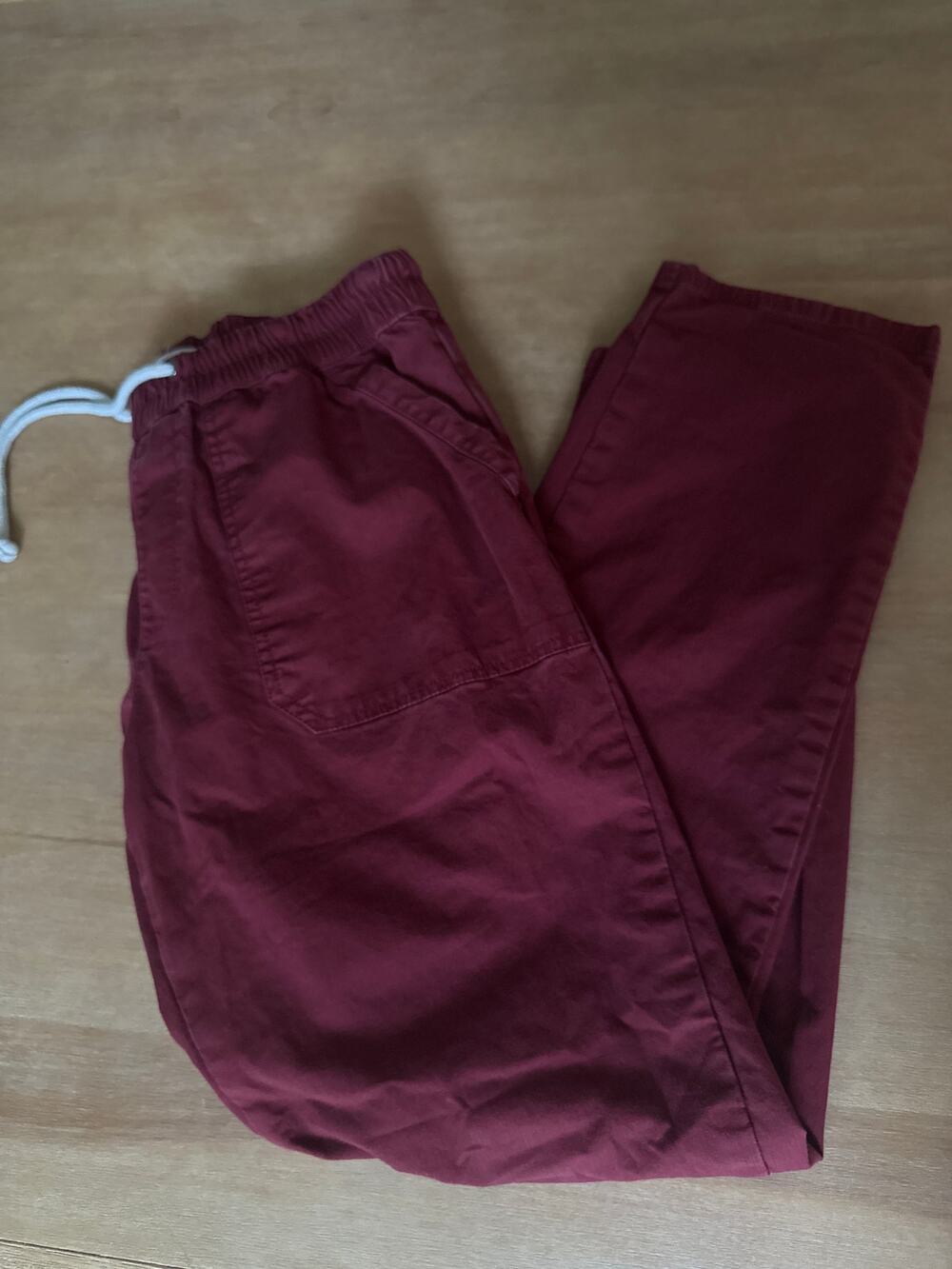 Pact Organic cotton everyday drawstring pants pockets relaxed straight-leg fit M